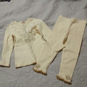 Girls Cream Matching Set Size 3T
